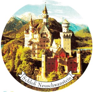 A Neuschwanstein  4-Farbsatz rund